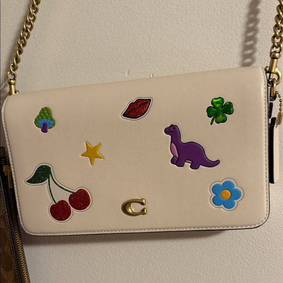 Authentic Coach Cream Crossbody Bag with Colorful Patches - Picture 13 of 16